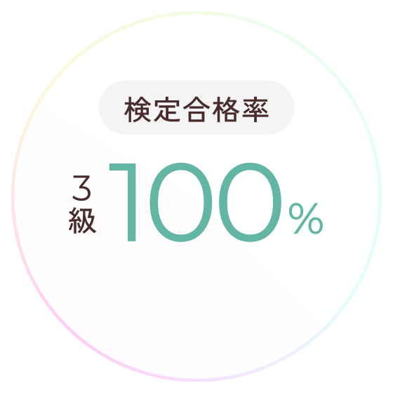 検定合格率｜3級100%
